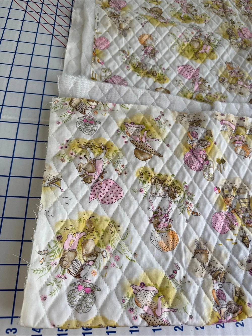 Vintage 1970s Quilted Fabric J Manes Bonnet Girl Prairie Novelty Print 2.25 Yds
